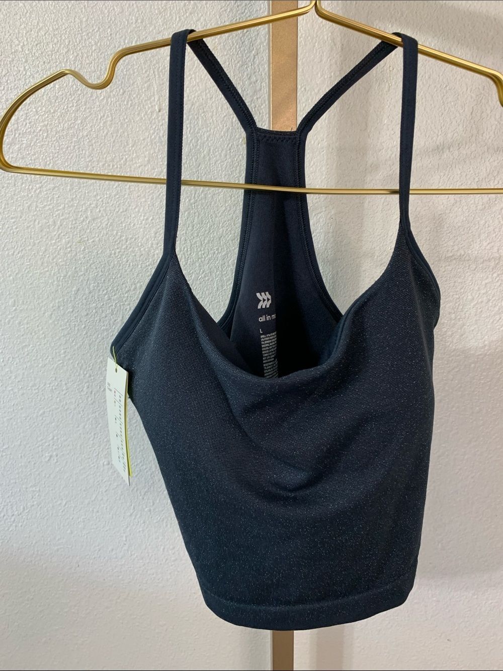 all in motion Black Logo Active Crop Top